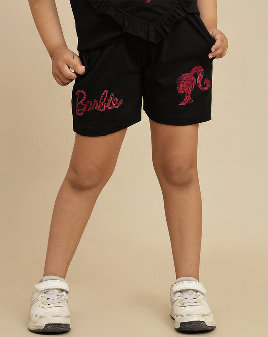 Barbie Printed Regular Fit Shorts For Girls