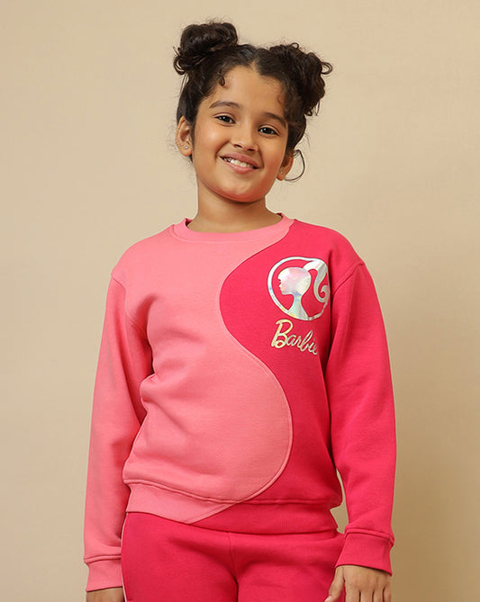 Barbie Printed Regular Fit Sweatshirt For Girls