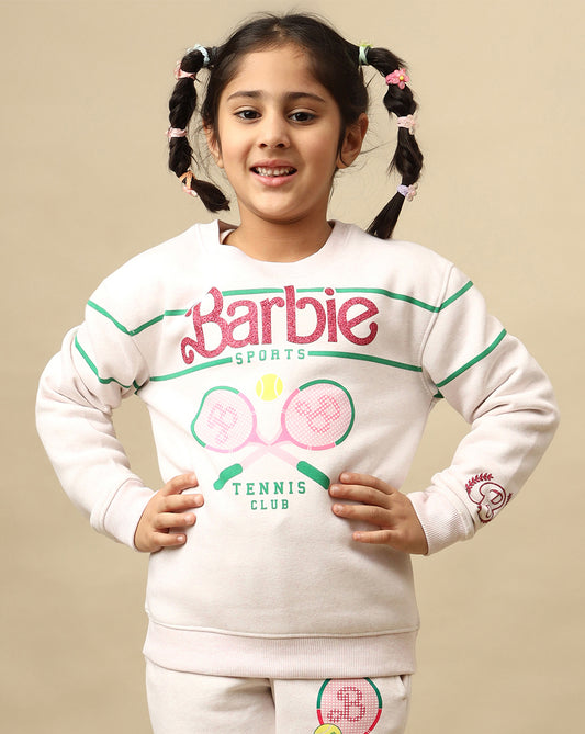 Barbie Printed Regular Fit Sweatshirt For Girls