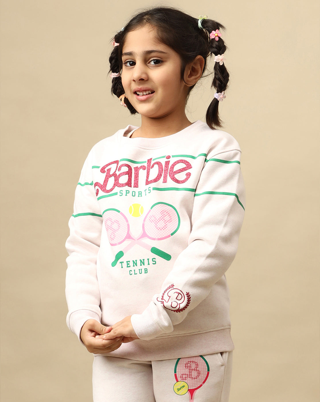 Barbie Printed Regular Fit Sweatshirt For Girls
