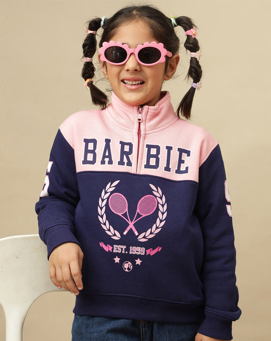 Barbie Printed Regular Fit Sweatshirt For Girls