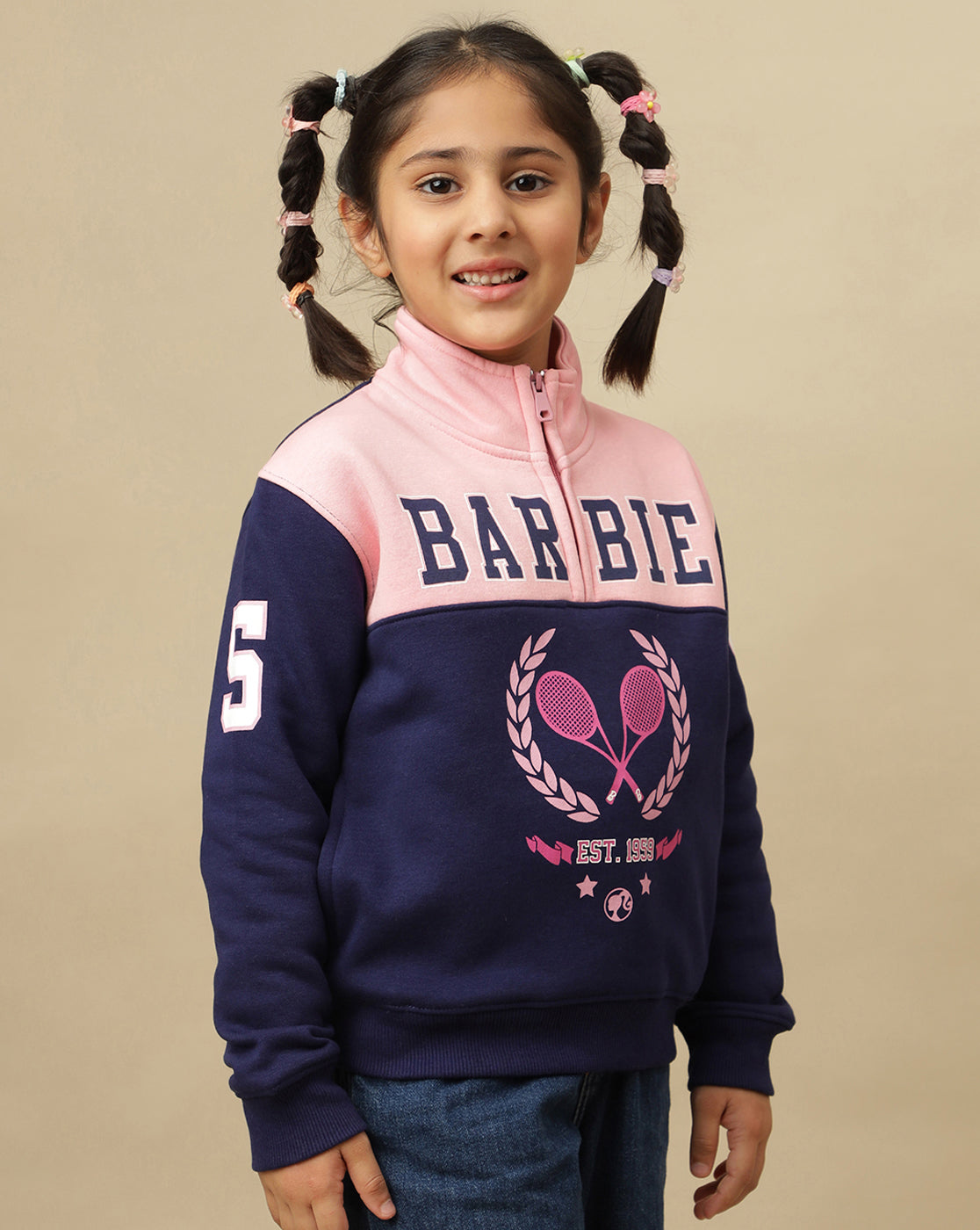 Barbie Printed Regular Fit Sweatshirt For Girls