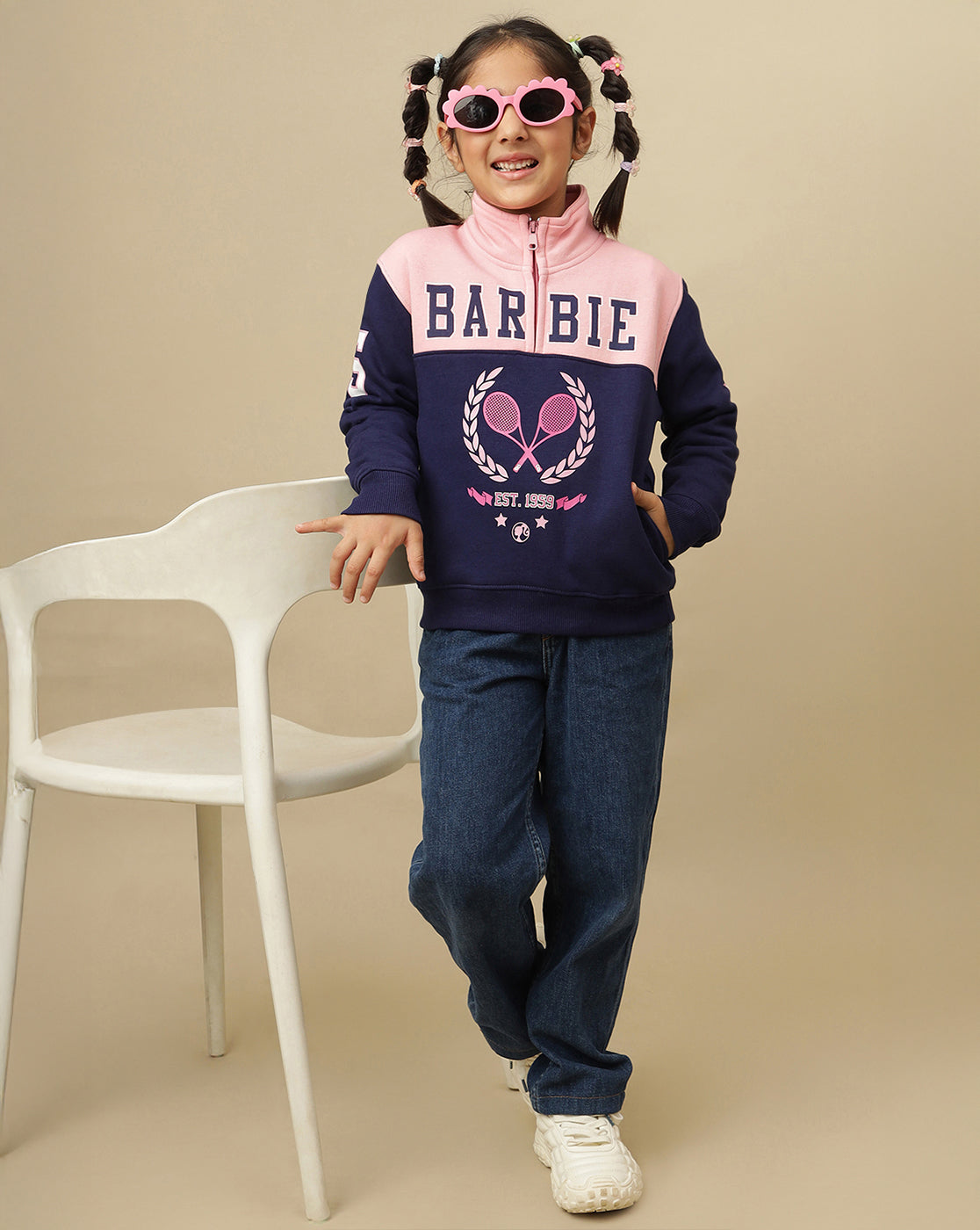 Barbie Printed Regular Fit Sweatshirt For Girls