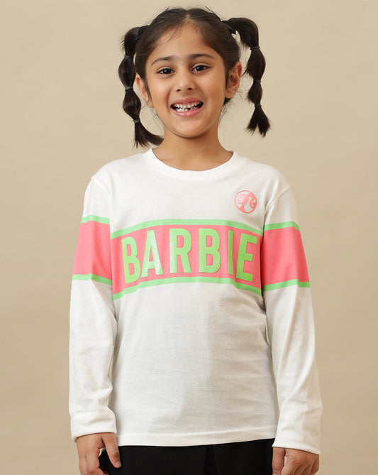 Barbie Printed Regular Fit Tshirt For Girls