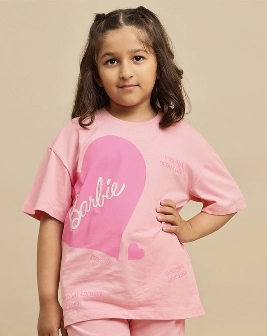 Barbie Printed Oversized Tshirt For Girls