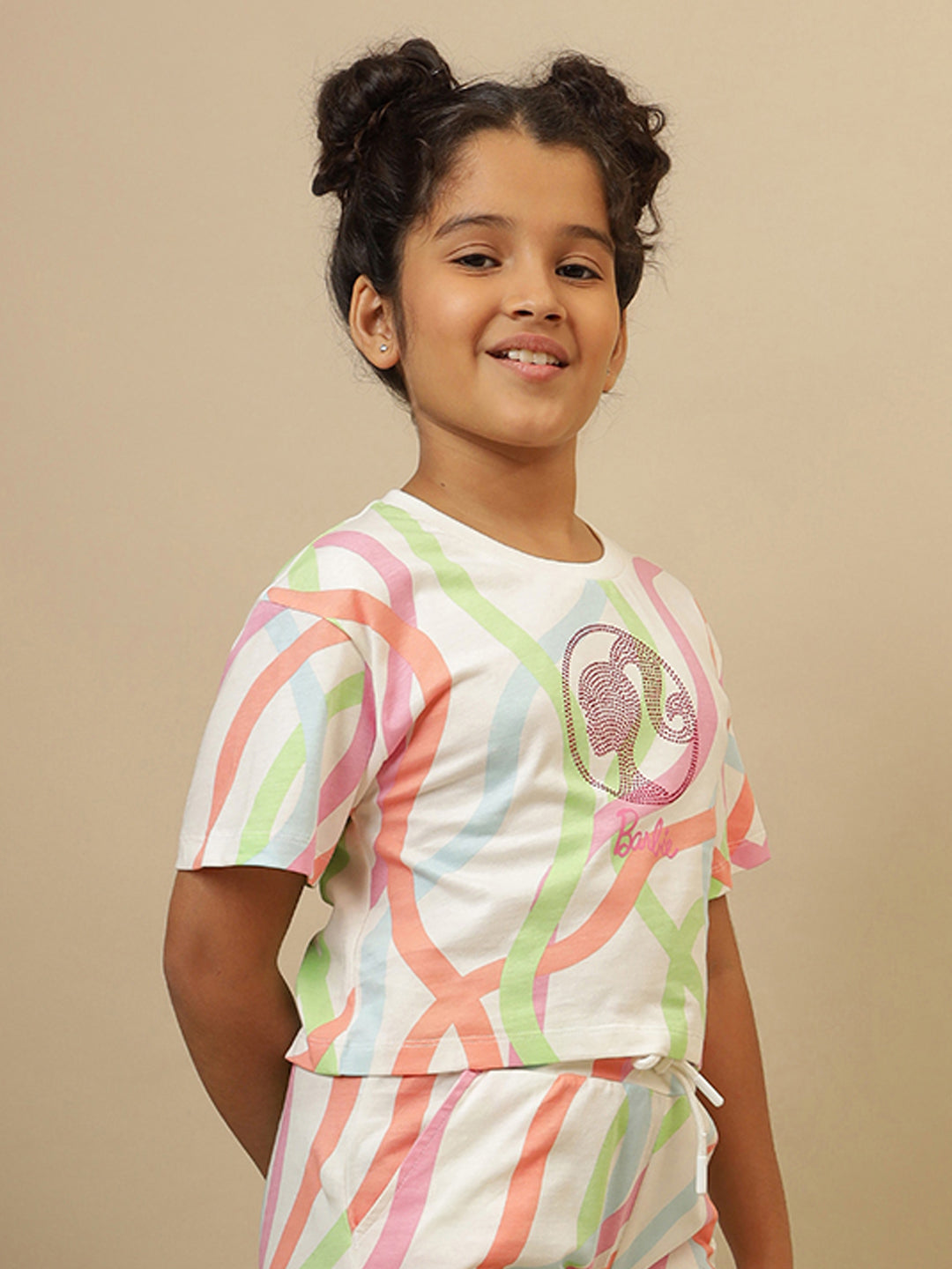 Barbie Printed Relaxed Fit Tshirt For Girls