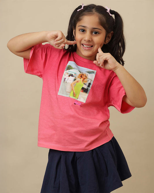 Barbie Printed Oversized Tshirt For Girls