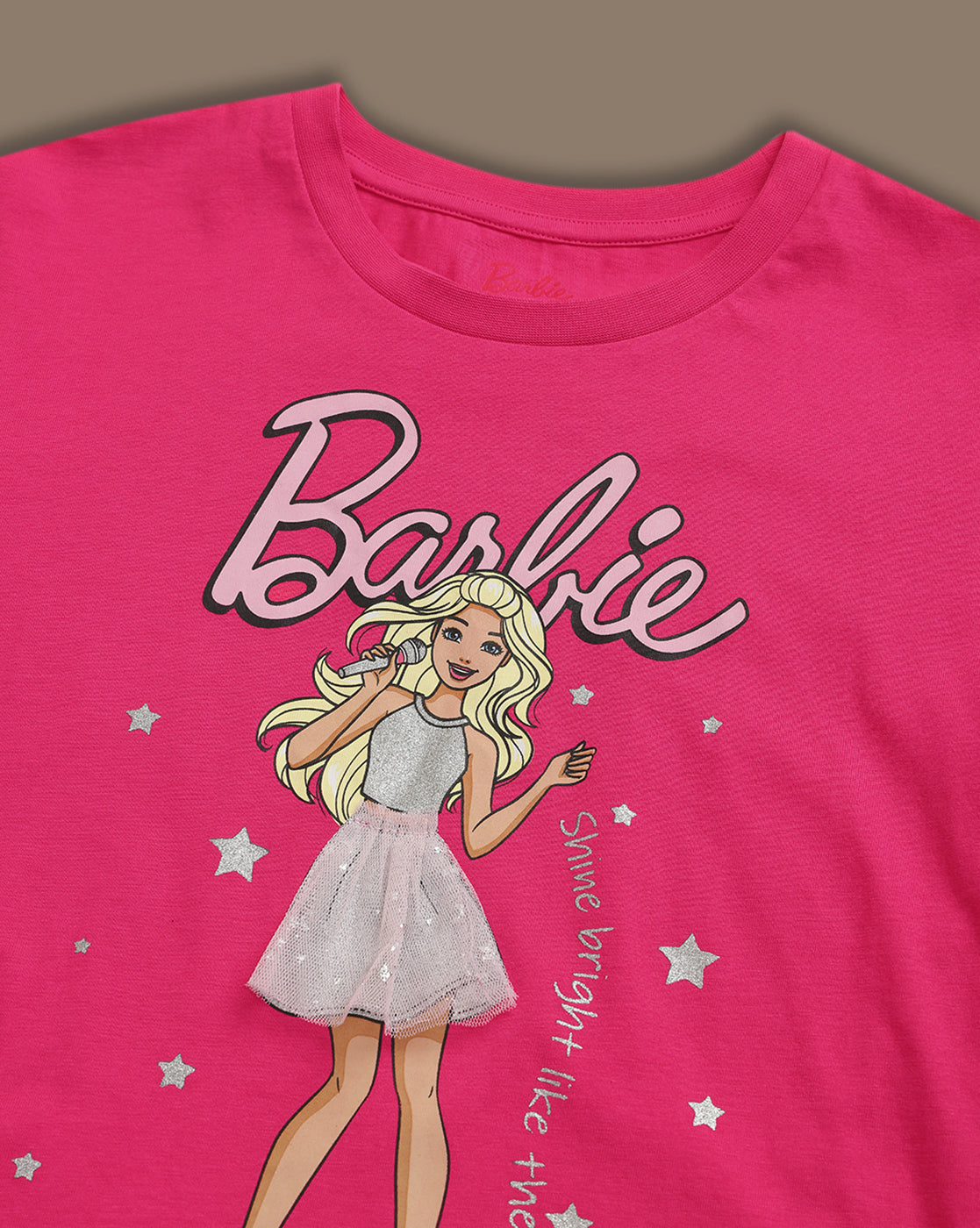 Barbie Printed Regular Fit Tshirt For Girls