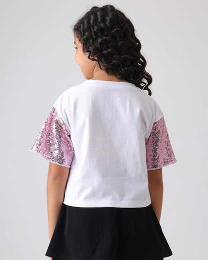 Barbie Relaxed Fit Crop Tshirt Girls