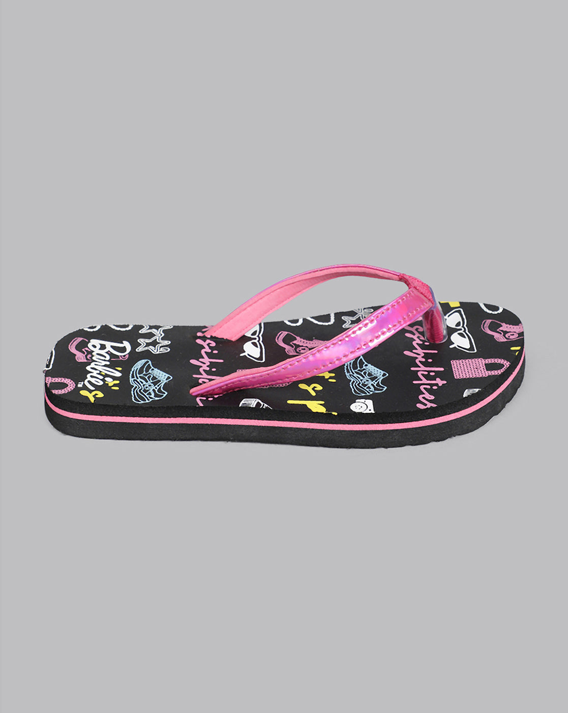 Barbie  Black Flip-Flops  Kids Girls