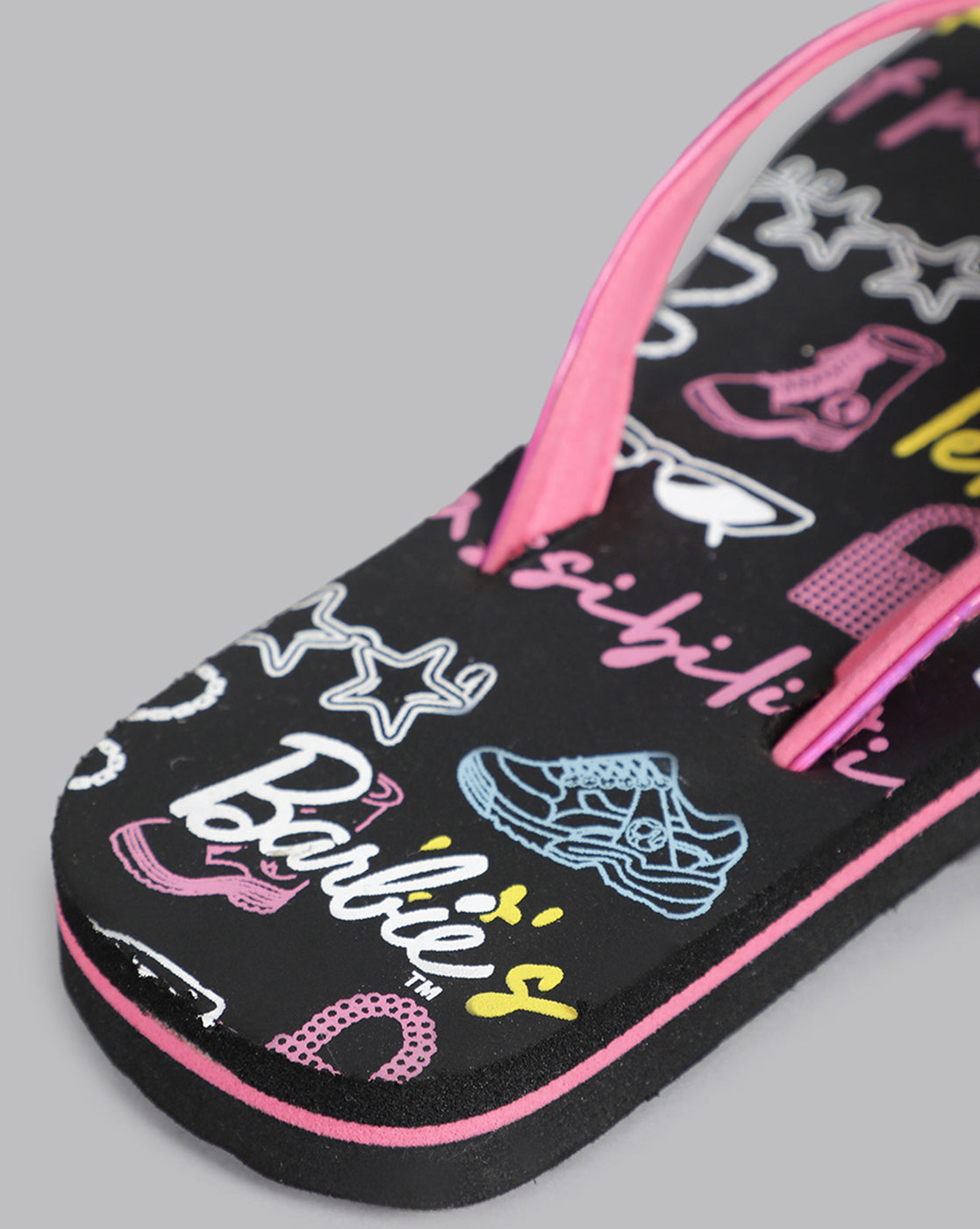 Barbie  Black Flip-Flops  Kids Girls