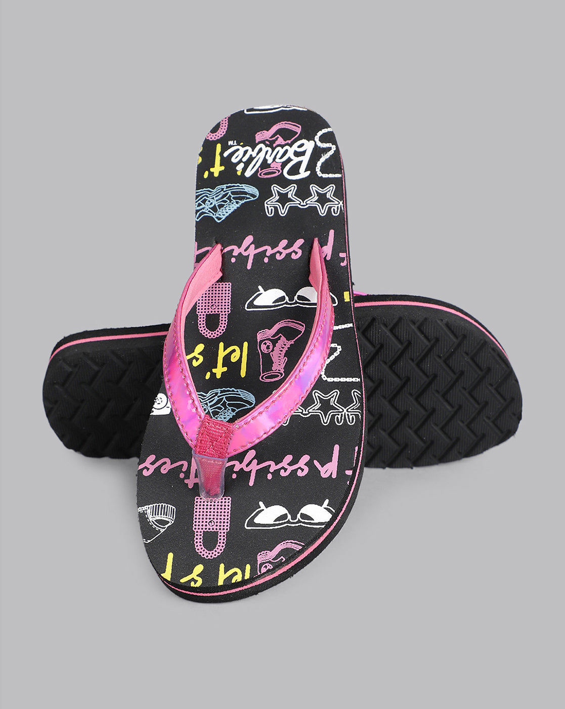 Barbie  Black Flip-Flops  Kids Girls