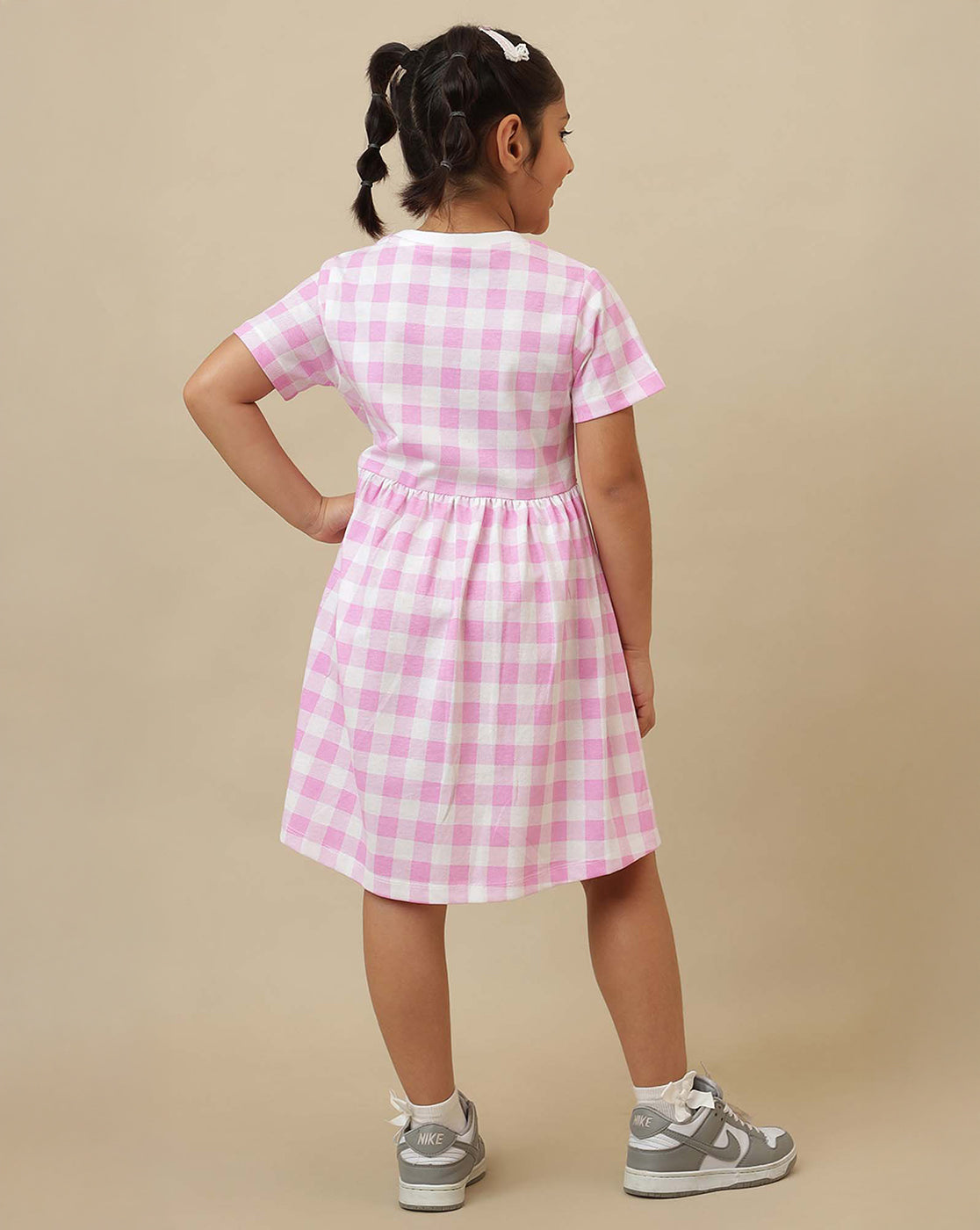 Barbie Printed Regular Fit Dress For Girls