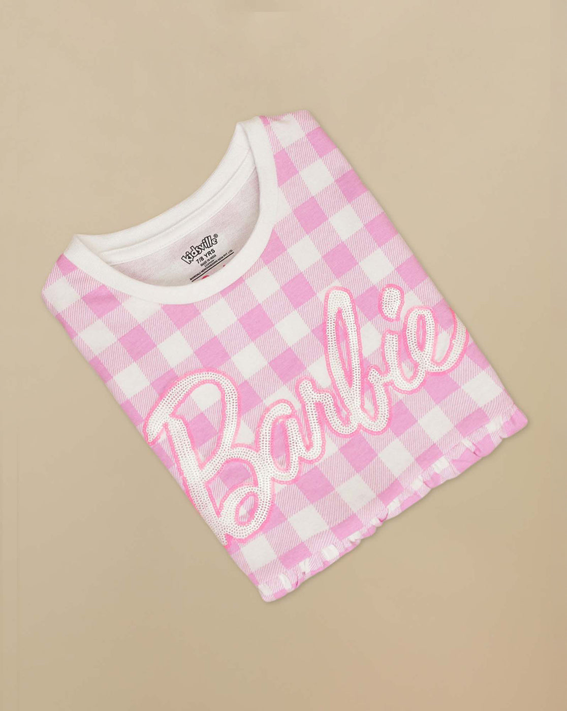 Barbie Printed Regular Fit Dress For Girls