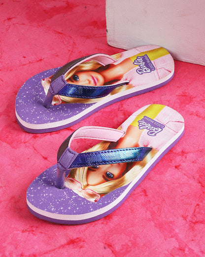 Barbie  Purple Flip-Flops  Kids Girls
