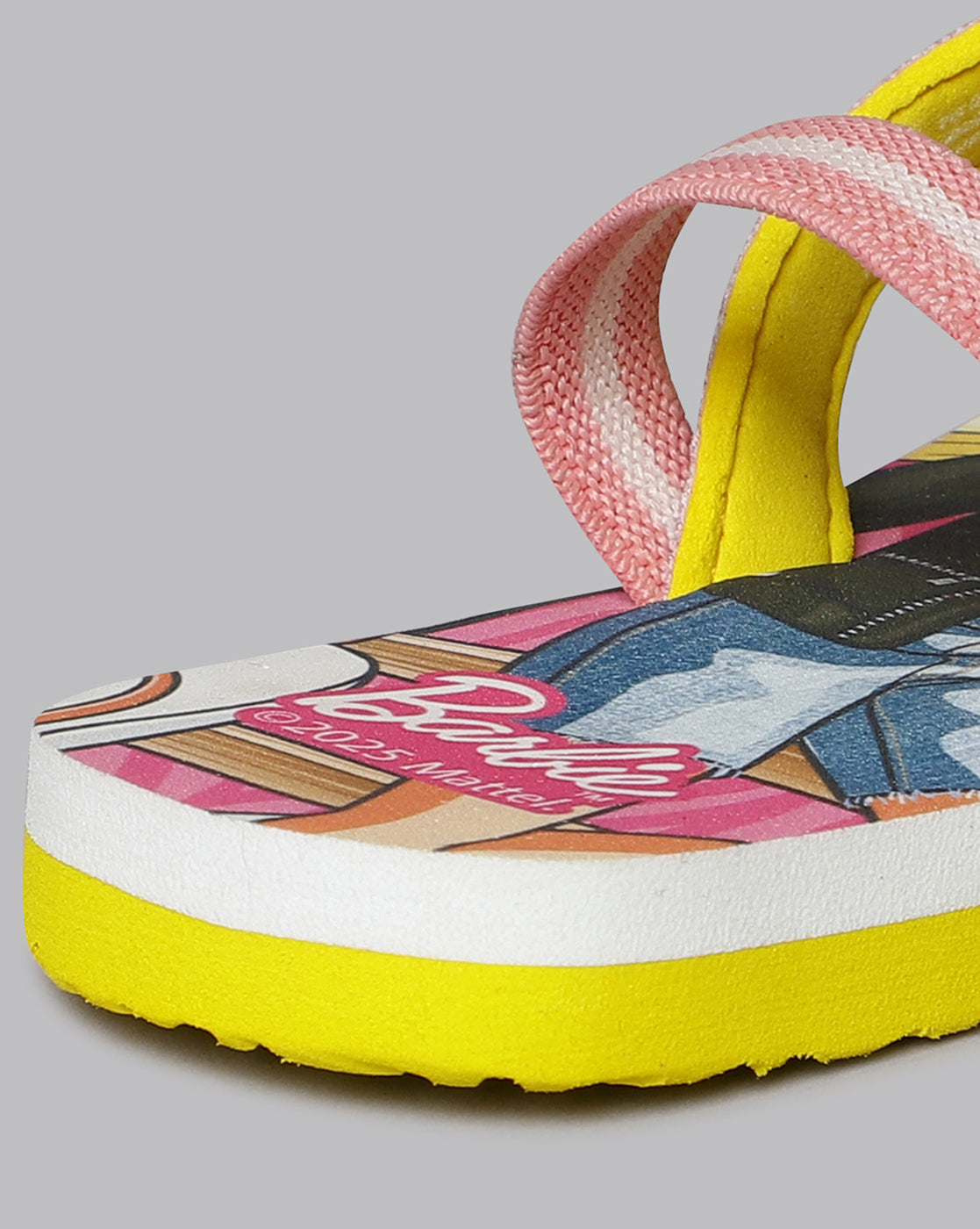 Barbie Printed Pink Flip-Flops For Kids Girls