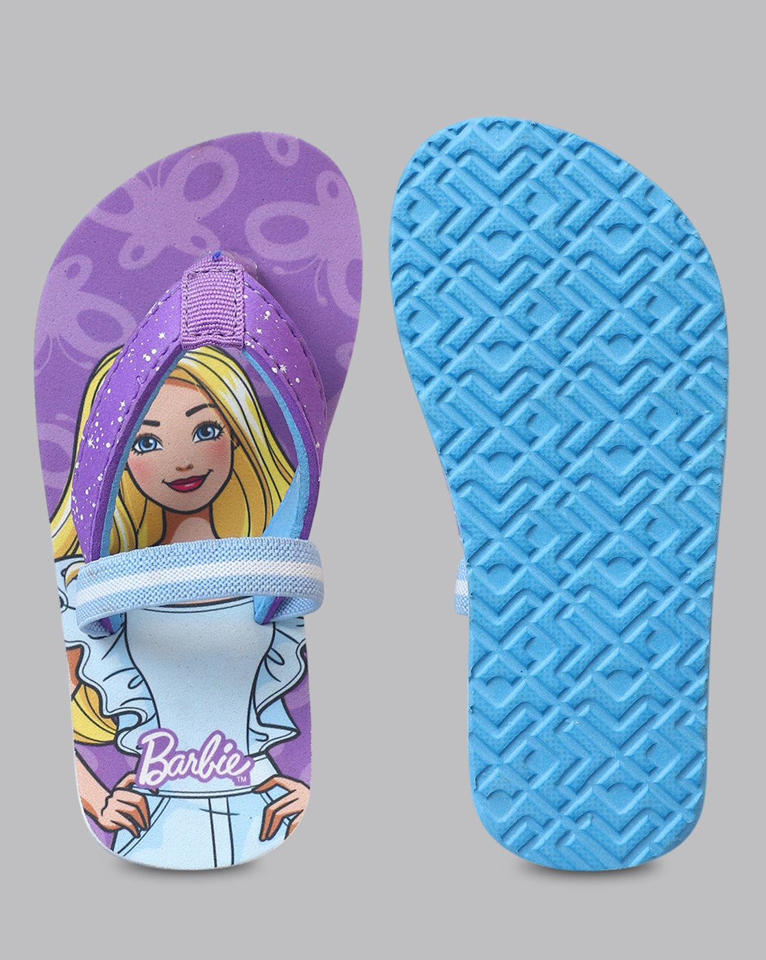 Barbie Printed Purple Flip-Flops For Kids Girls