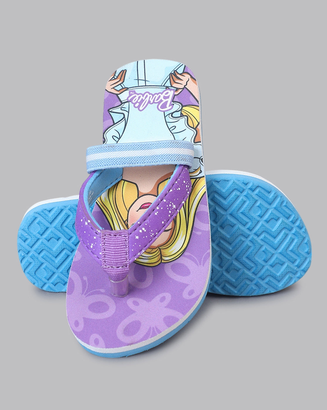 Barbie Printed Purple Flip-Flops For Kids Girls