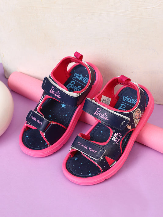 Kids Girls Barbie Printed Navy Sandals