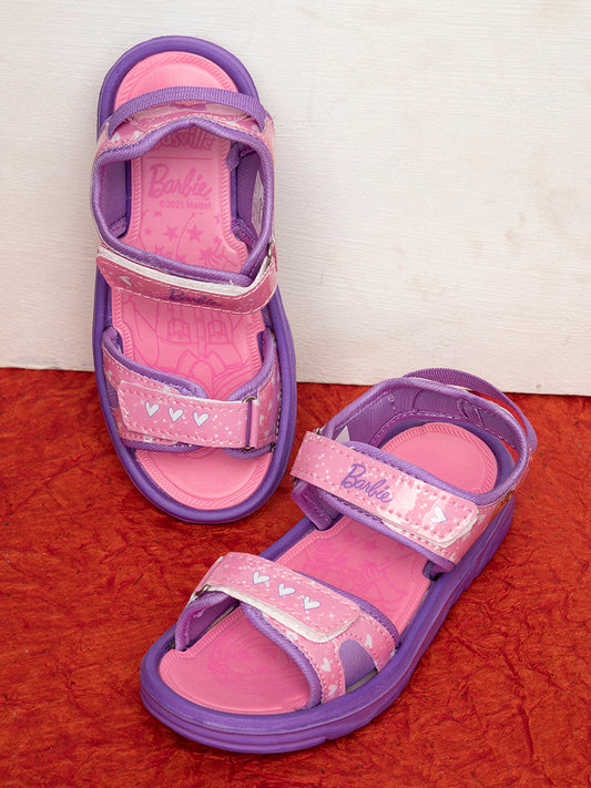 Kids Girls Barbie Printed Pink Sandals