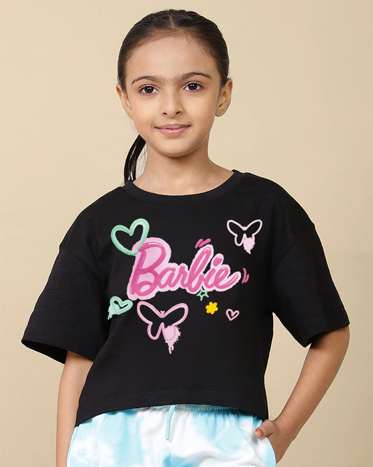 Barbie Printed Boxy Fit Tshirt For Girls