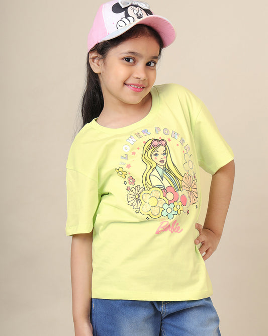 Barbie Printed Oversized Fit Tshirt For Girls