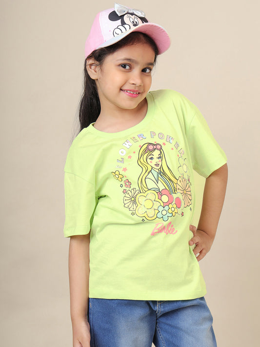 Barbie Printed Oversized Fit Tshirt For Girls