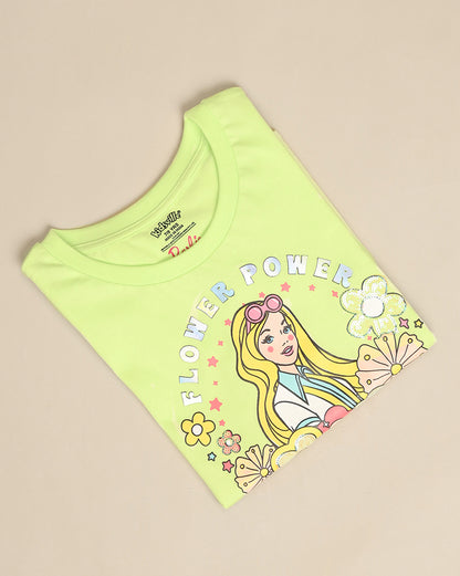Barbie Printed Oversized Fit Tshirt For Girls
