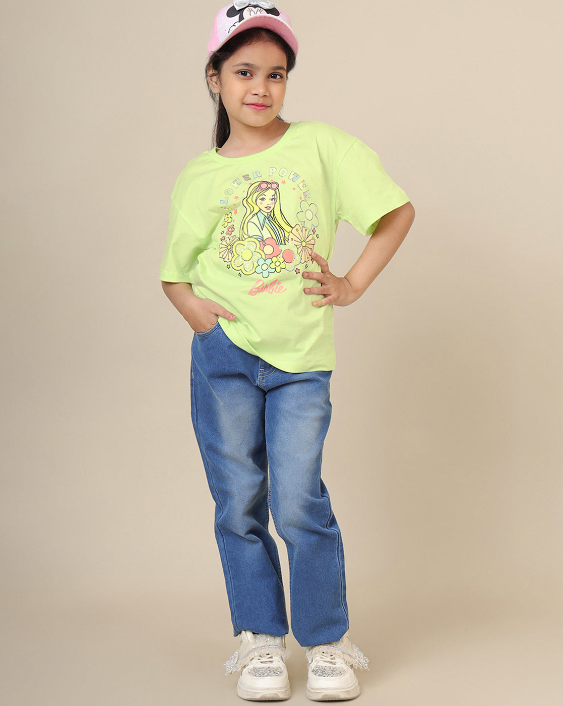 Barbie Printed Oversized Fit Tshirt For Girls