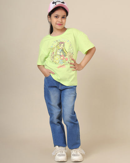 Barbie Printed Oversized Fit Tshirt For Girls