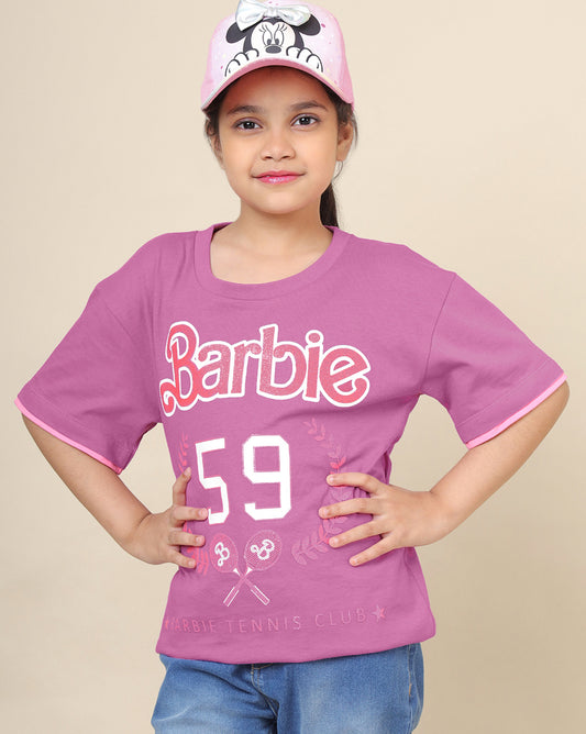 Barbie Printed Oversized Fit Tshirt For Girls