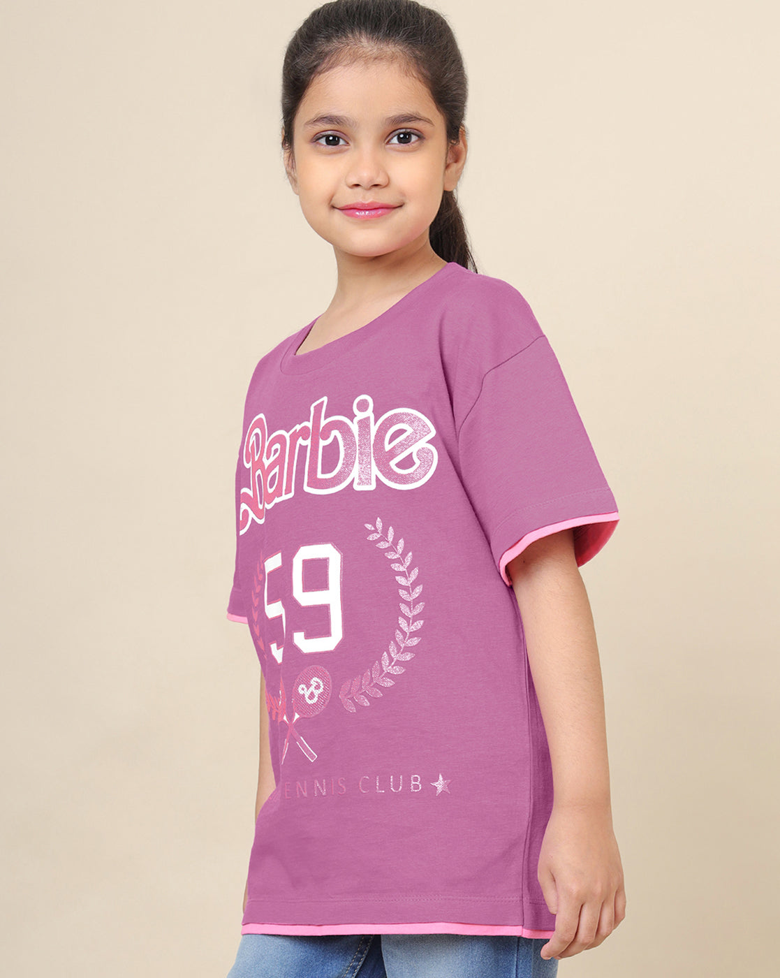 Barbie Printed Oversized Fit Tshirt For Girls