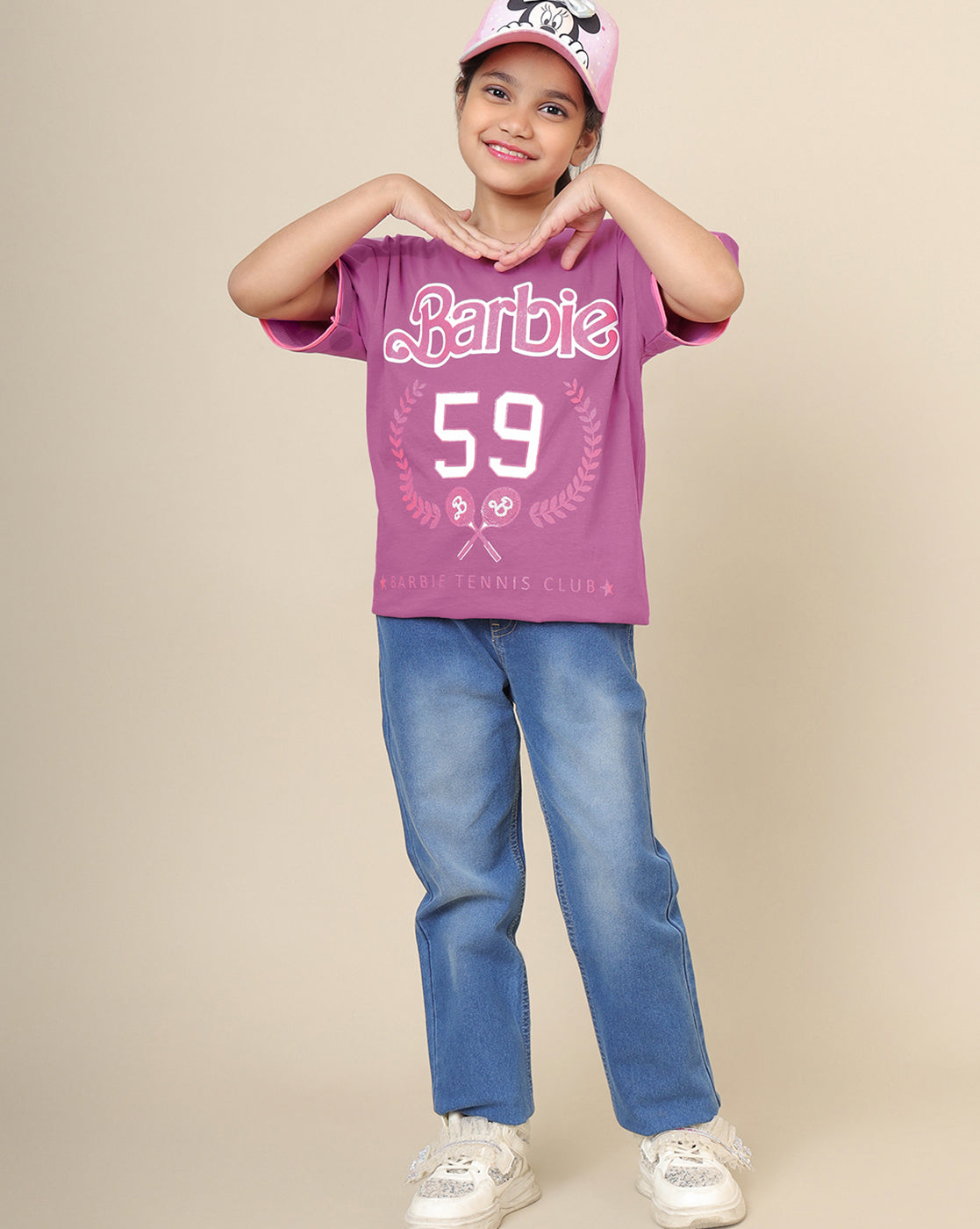 Barbie Printed Oversized Fit Tshirt For Girls