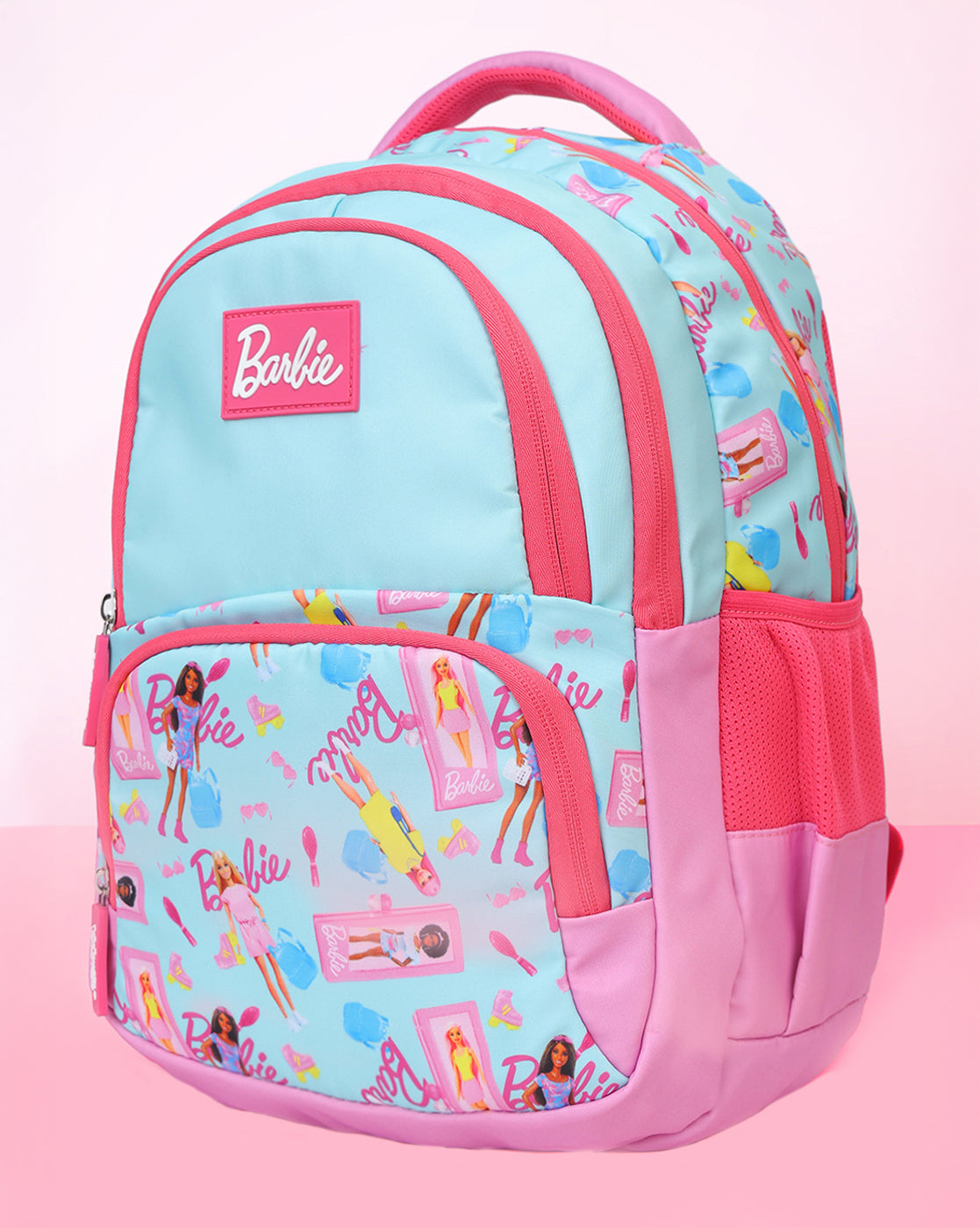 Barbie Kids School & Travel Backpack 17L with Multiple Compartments, Bottle Holders & Cushioned Comfort
