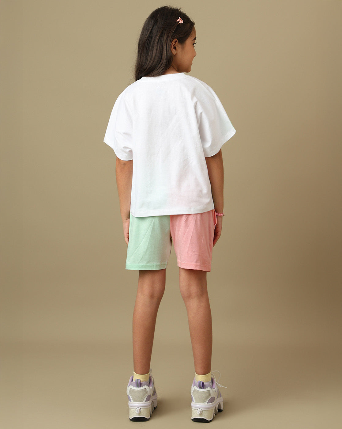 Barbie printed Relaxed Fit T-Shirt & Shorts Co-Ords Set For Kids Girls