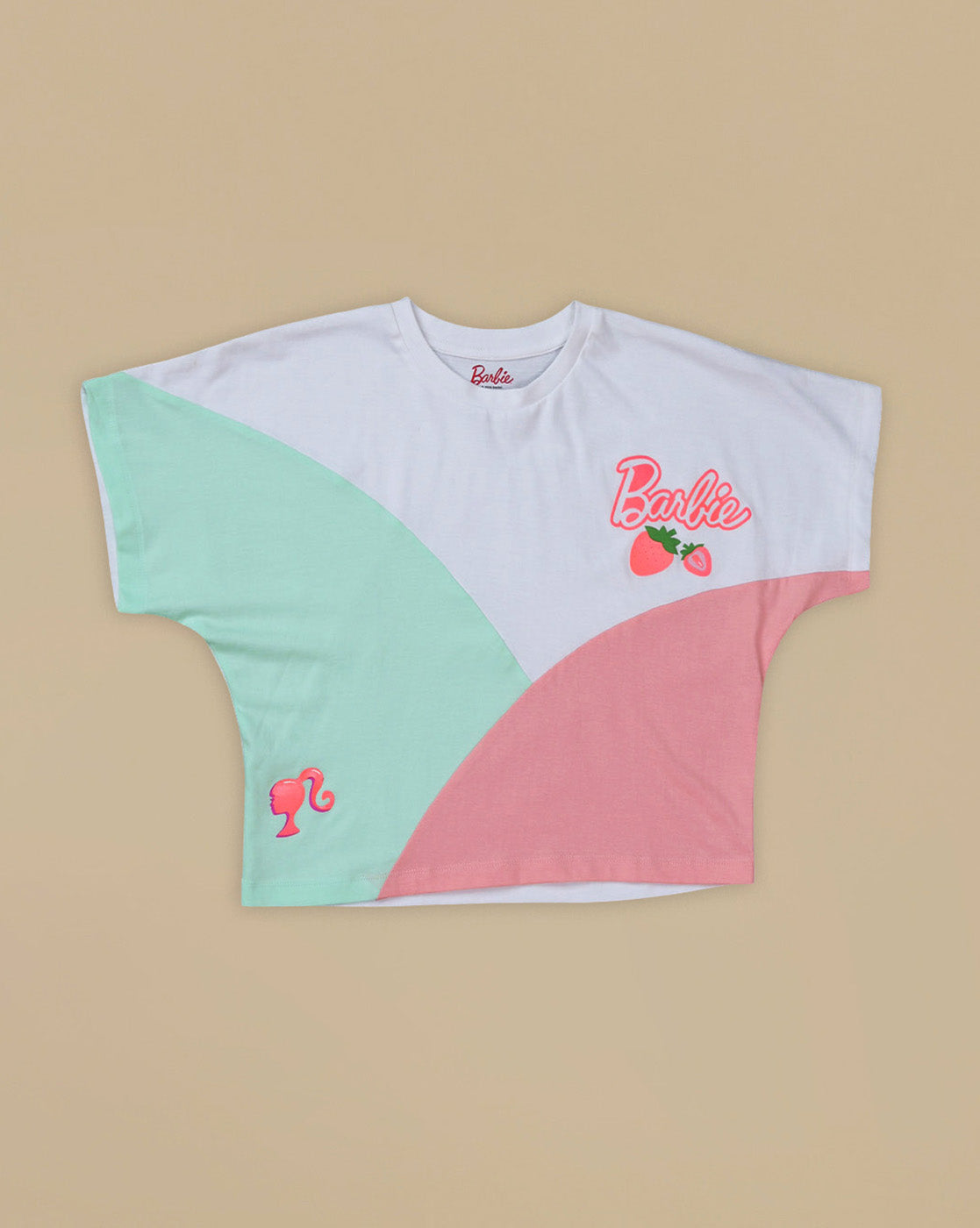 Barbie printed Relaxed Fit T-Shirt & Shorts Co-Ords Set For Kids Girls