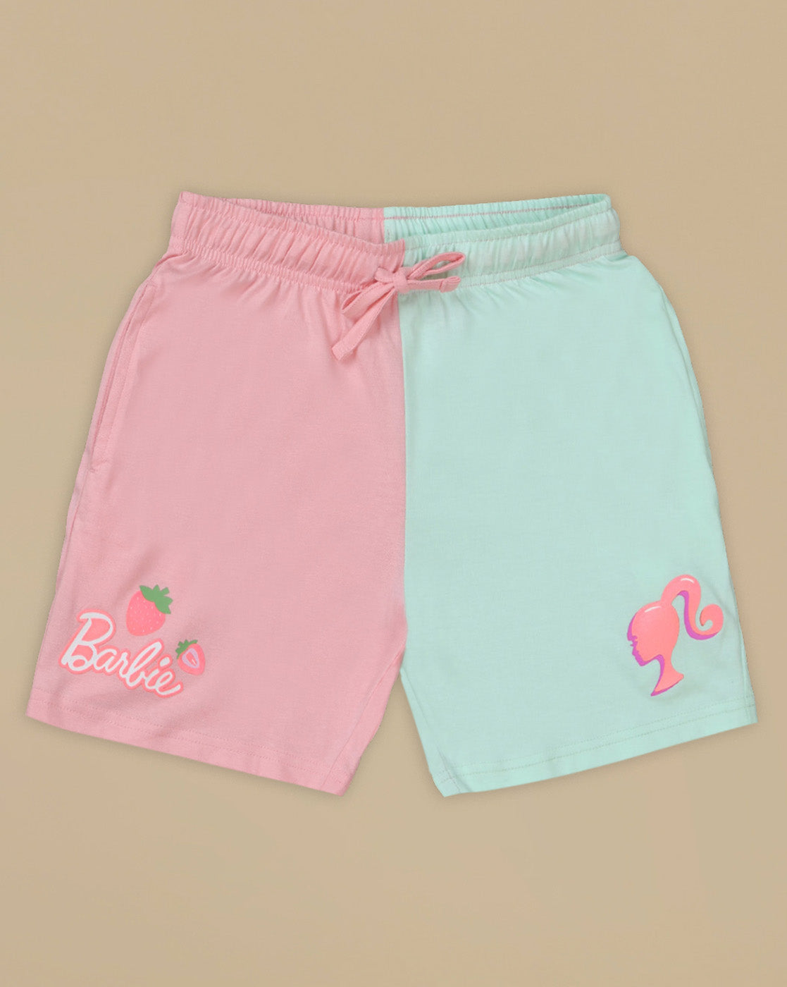 Barbie printed Relaxed Fit T-Shirt & Shorts Co-Ords Set For Kids Girls