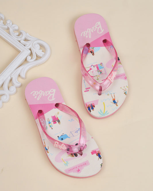 Barbie Printed Flipflops for Girls