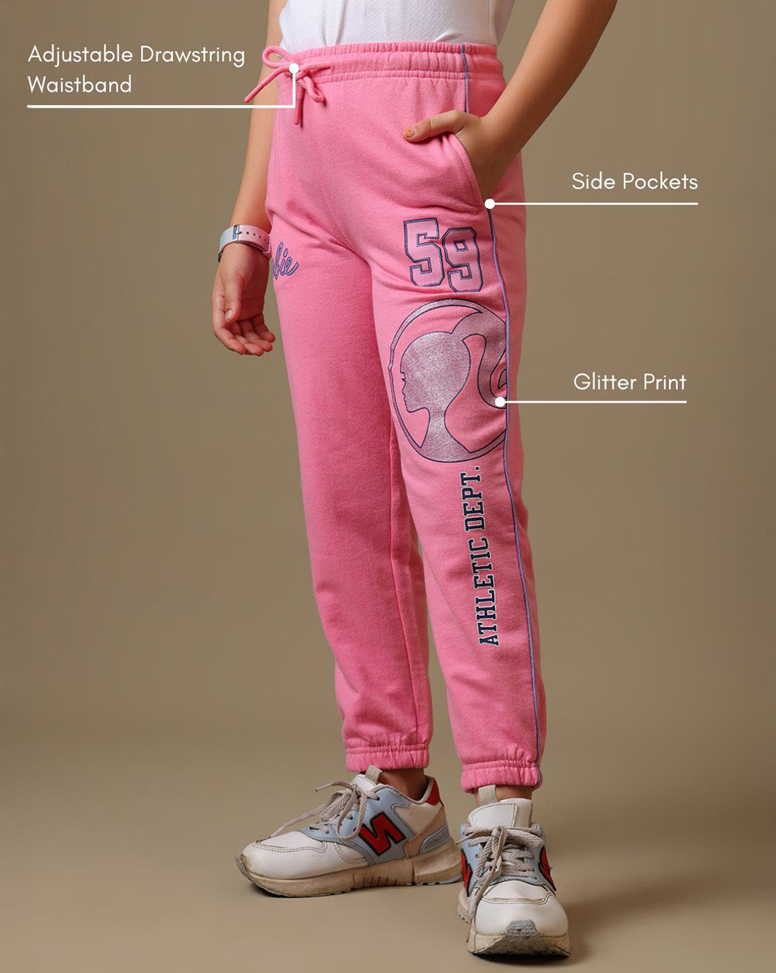 Barbie Printed Regular Fit Jogger For Girls