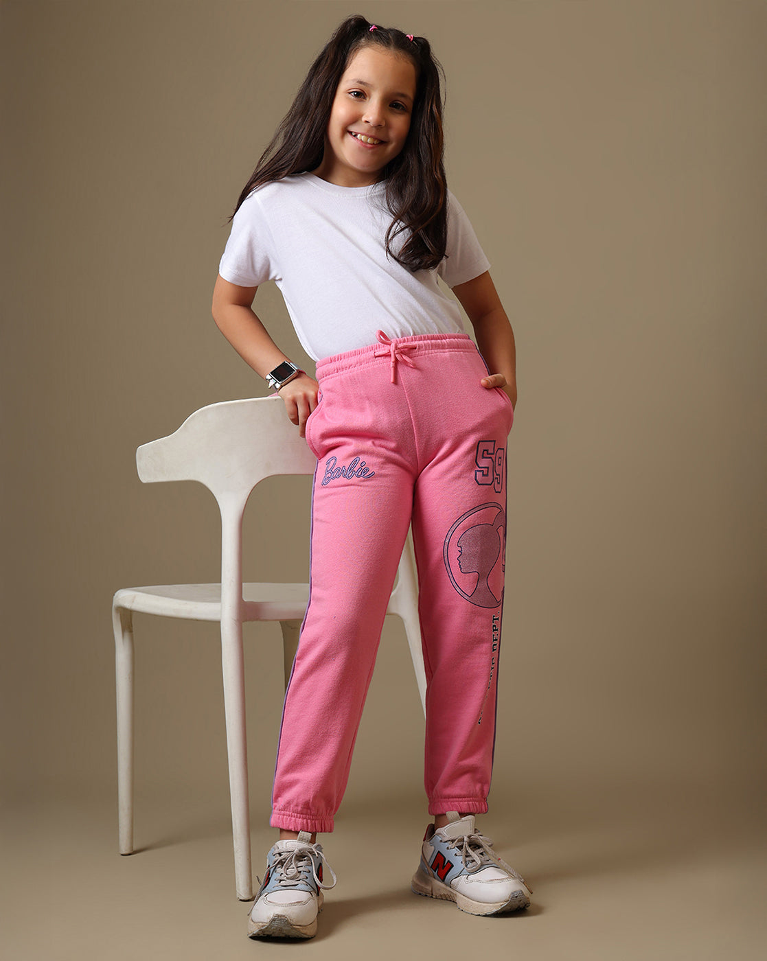 Barbie Printed Regular Fit Jogger For Girls