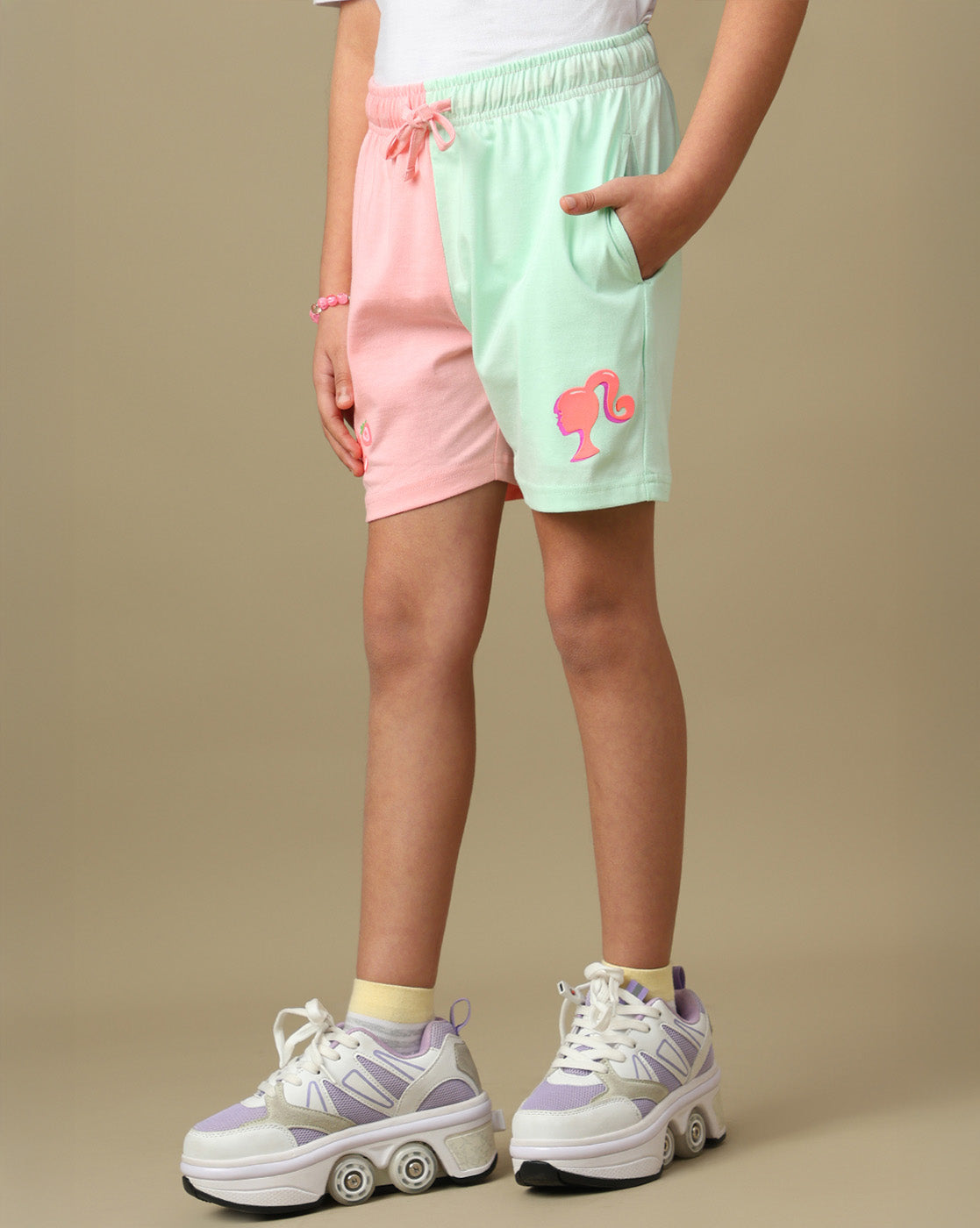 Barbie Printed Regular Fit Shorts For Girls