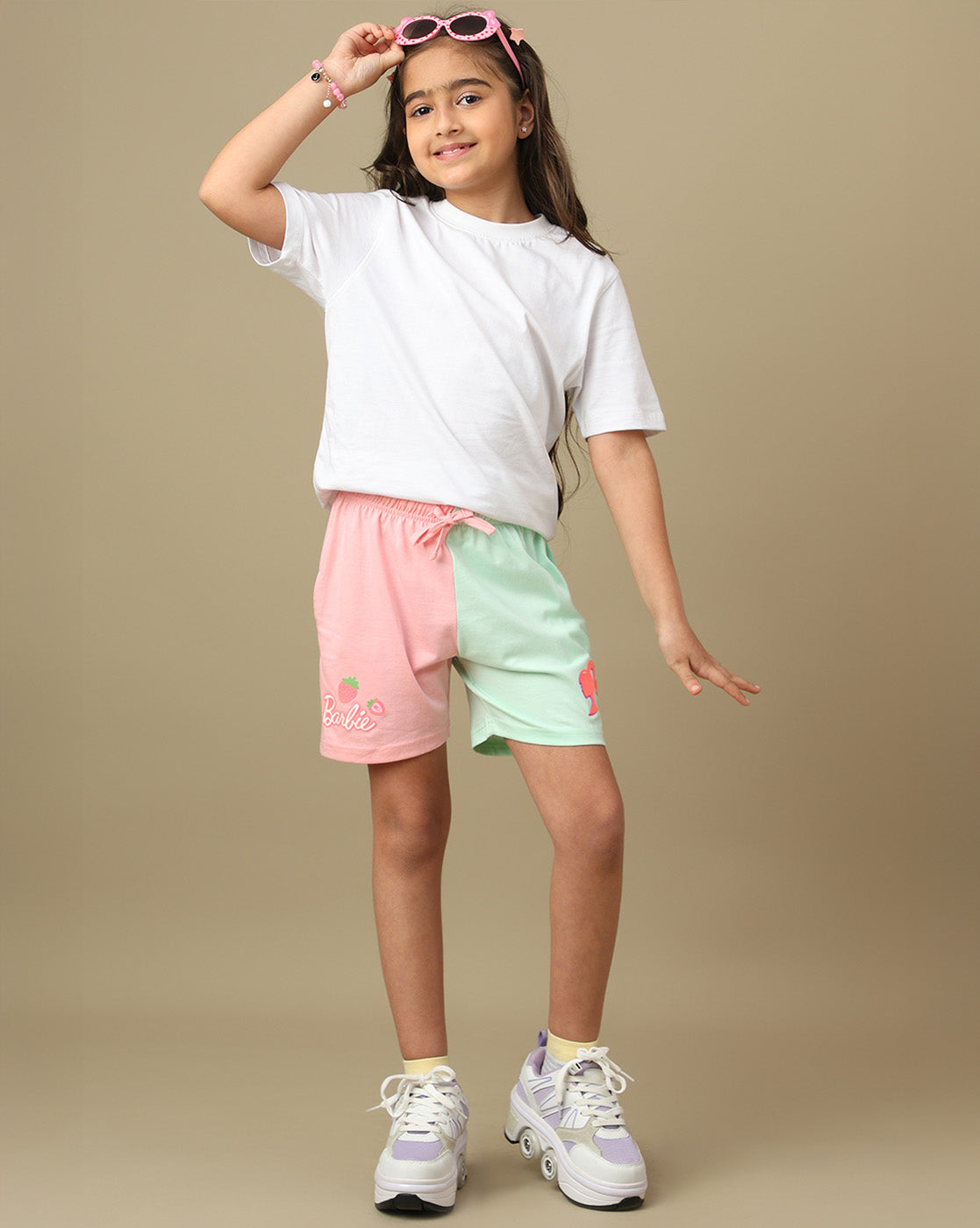 Barbie Printed Regular Fit Shorts For Girls