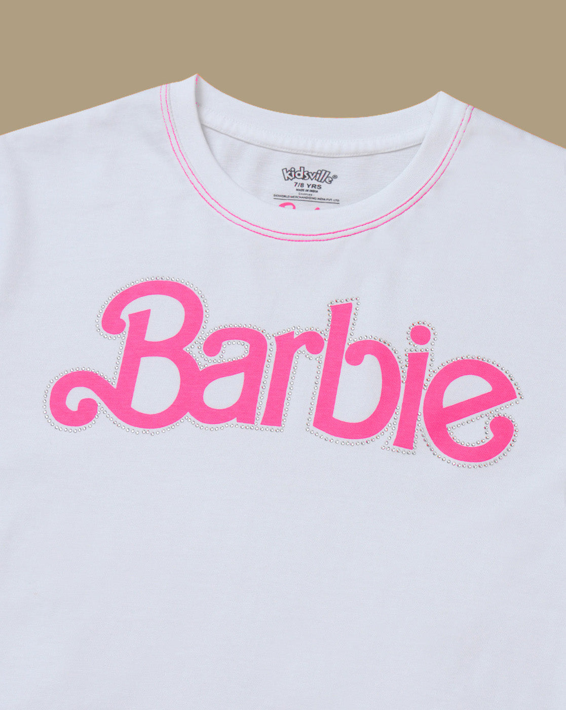 Barbie Rhinestones Relaxed Fit Tshirt For Girls