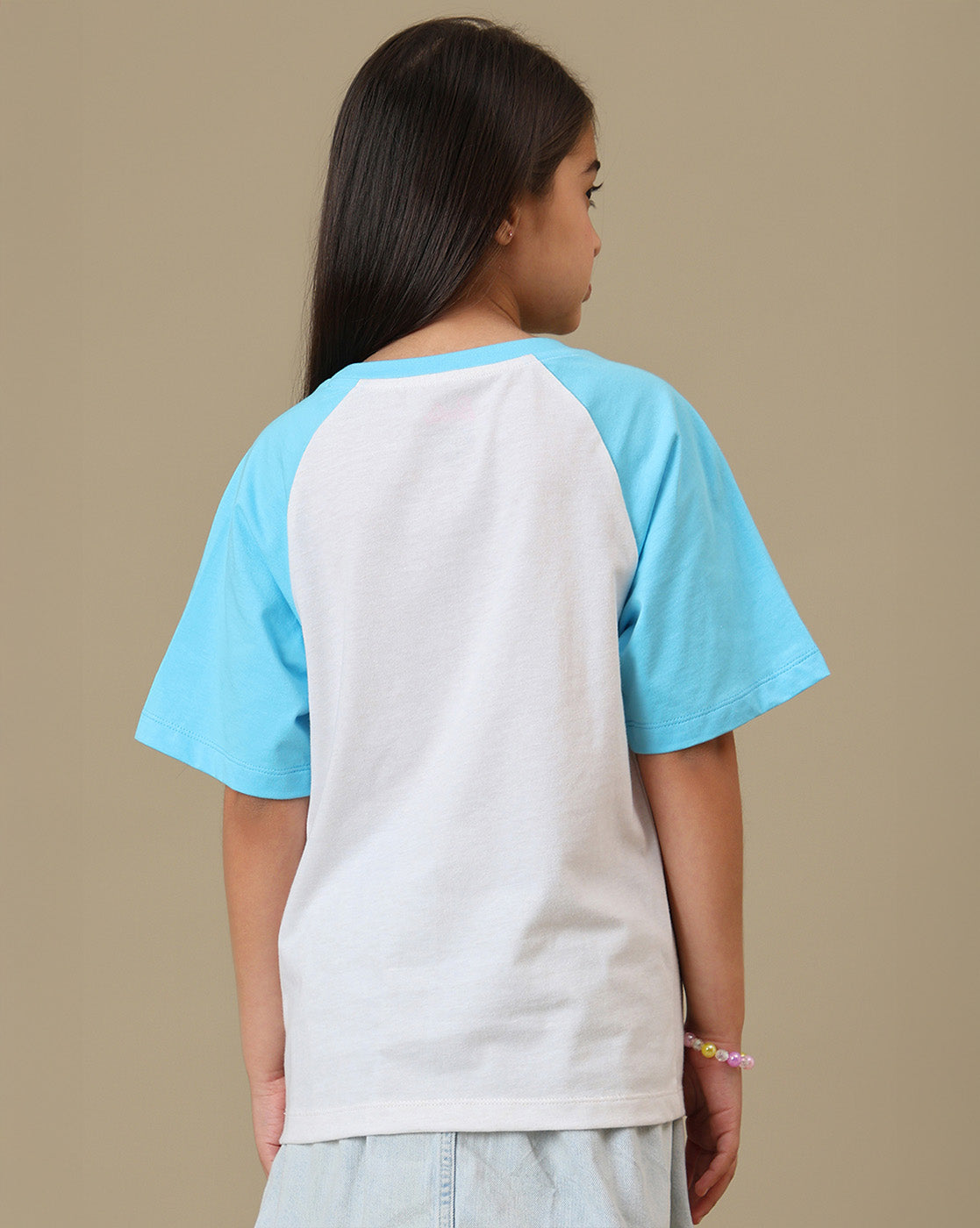 Barbie Malibu Printed Relaxed Fit Raglan Sleeves Tshirt For Girls