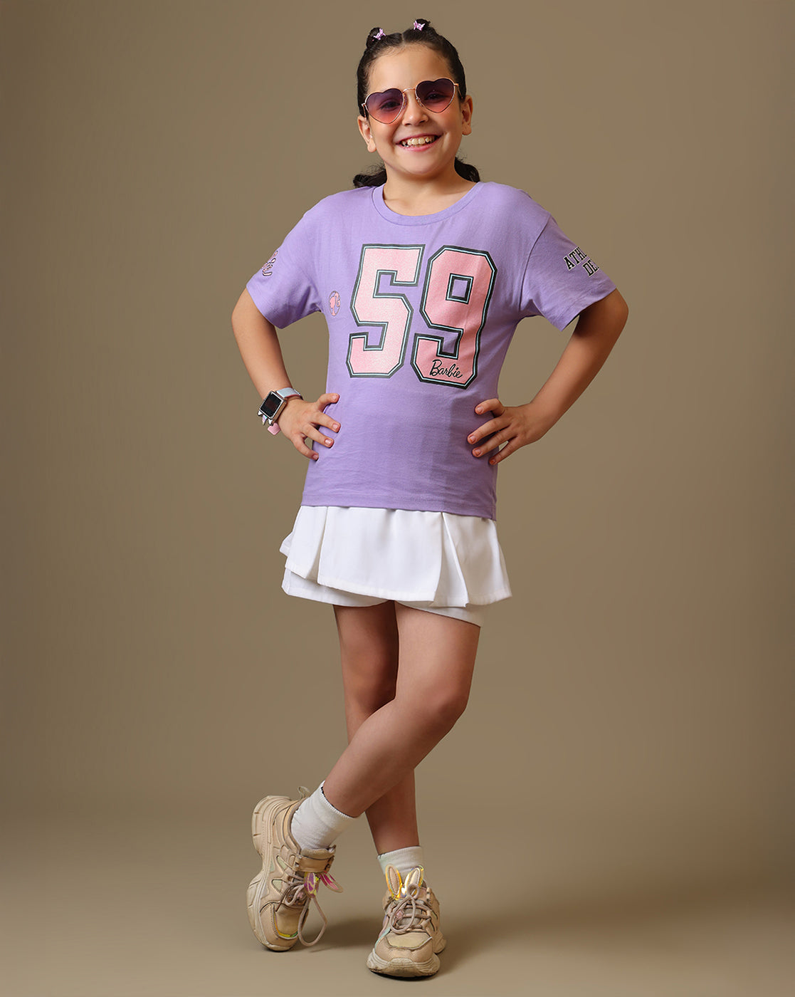 Barbie Printed  Relaxed Fit Tshirt For Girls