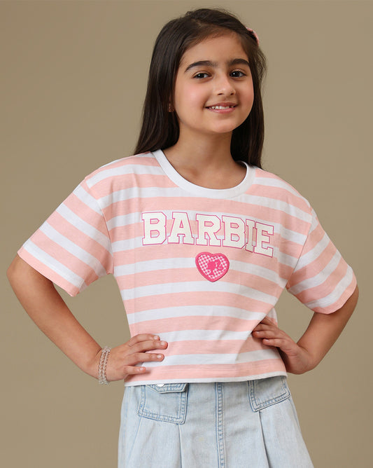 Barbie Printed Boxy Fit Tshirt For Girls