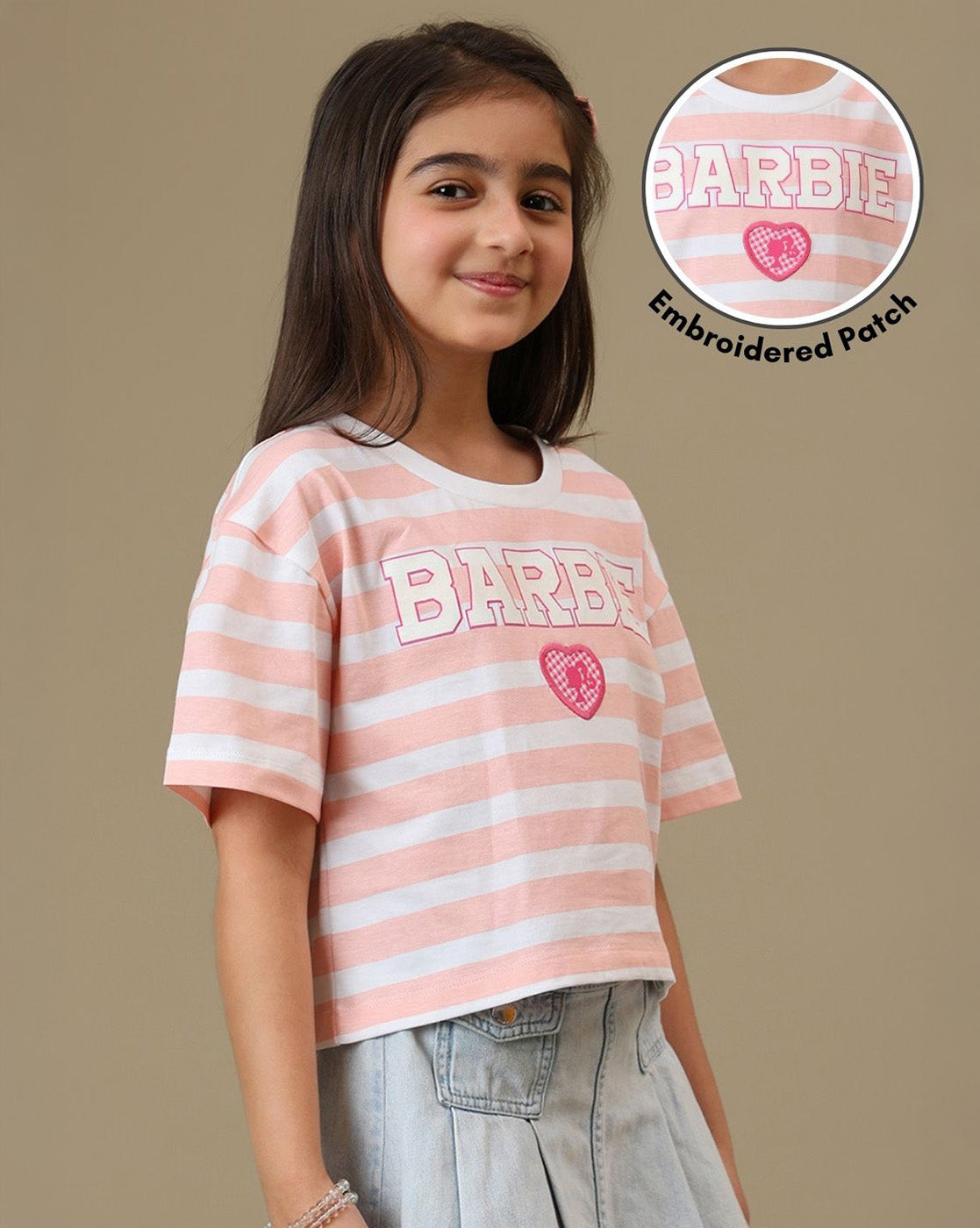 Barbie Printed Boxy Fit Tshirt For Girls