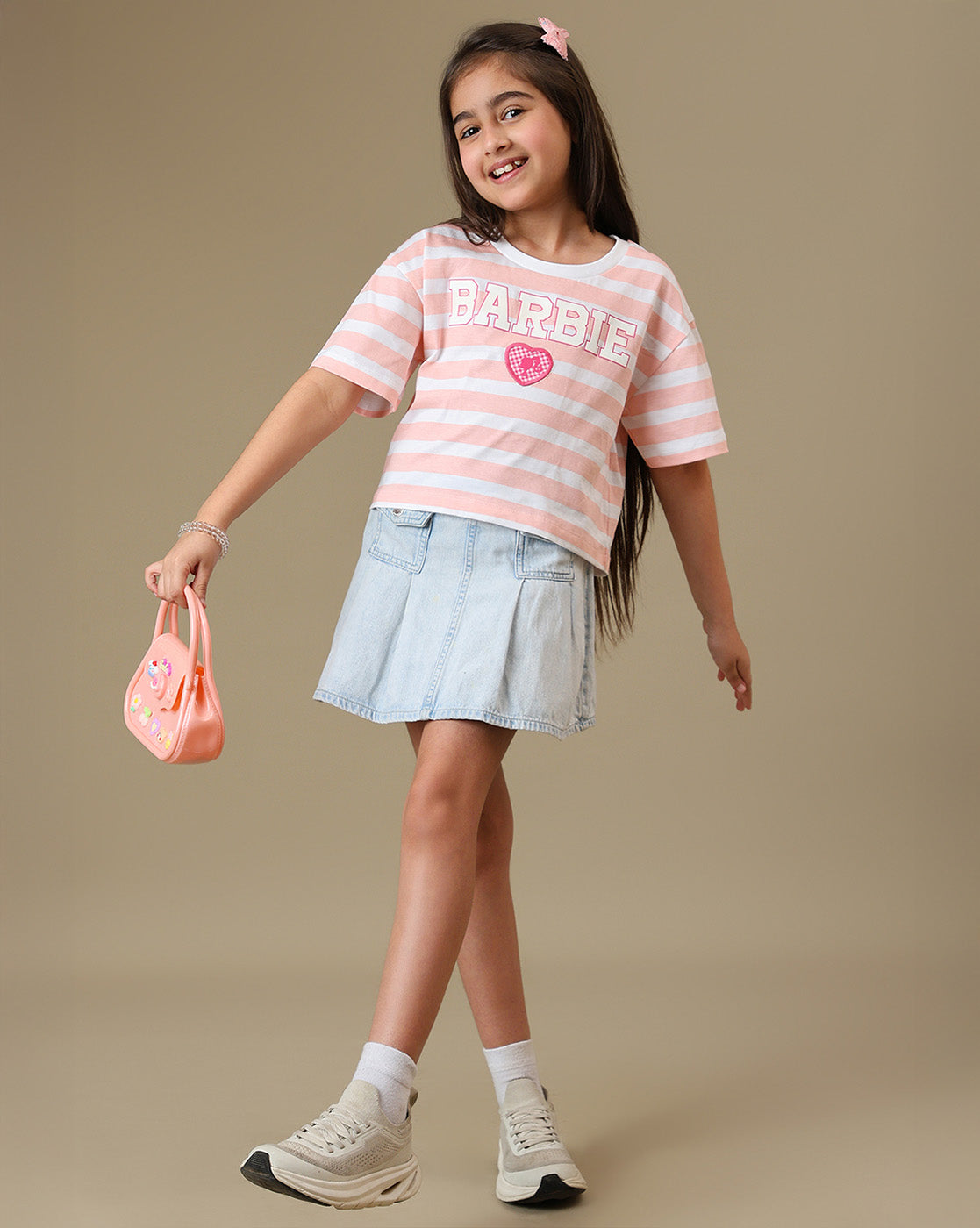 Barbie Printed Boxy Fit Tshirt For Girls