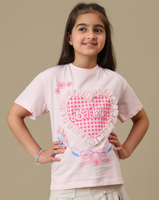 Barbie Printed Relaxed Fit Tshirt For Girls