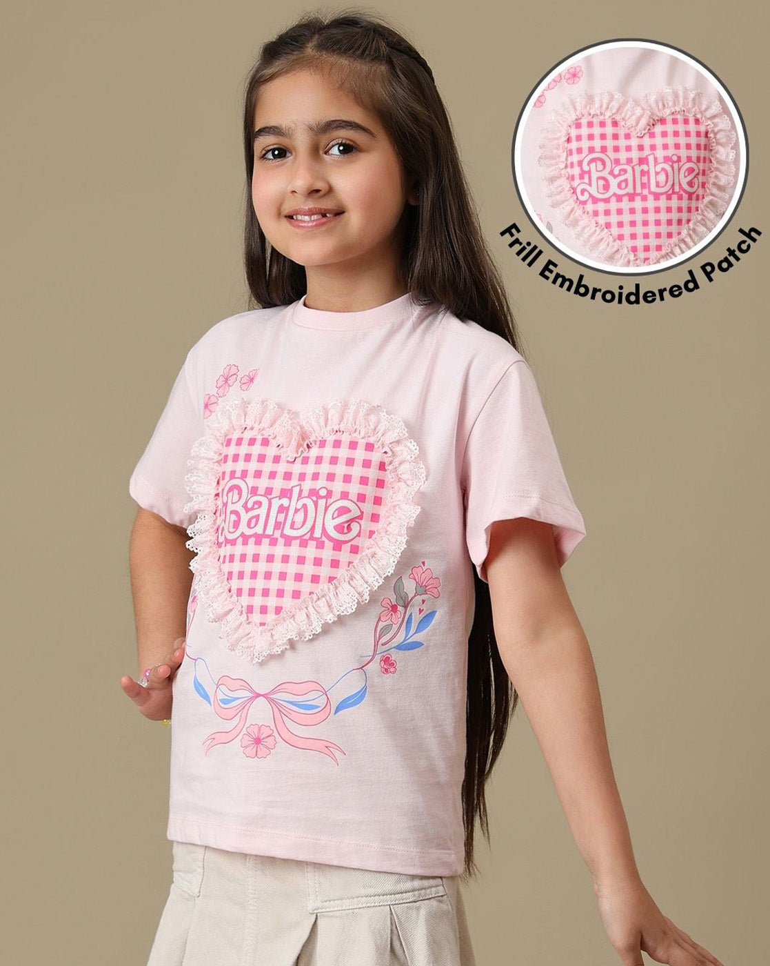 Barbie Printed Relaxed Fit Tshirt For Girls